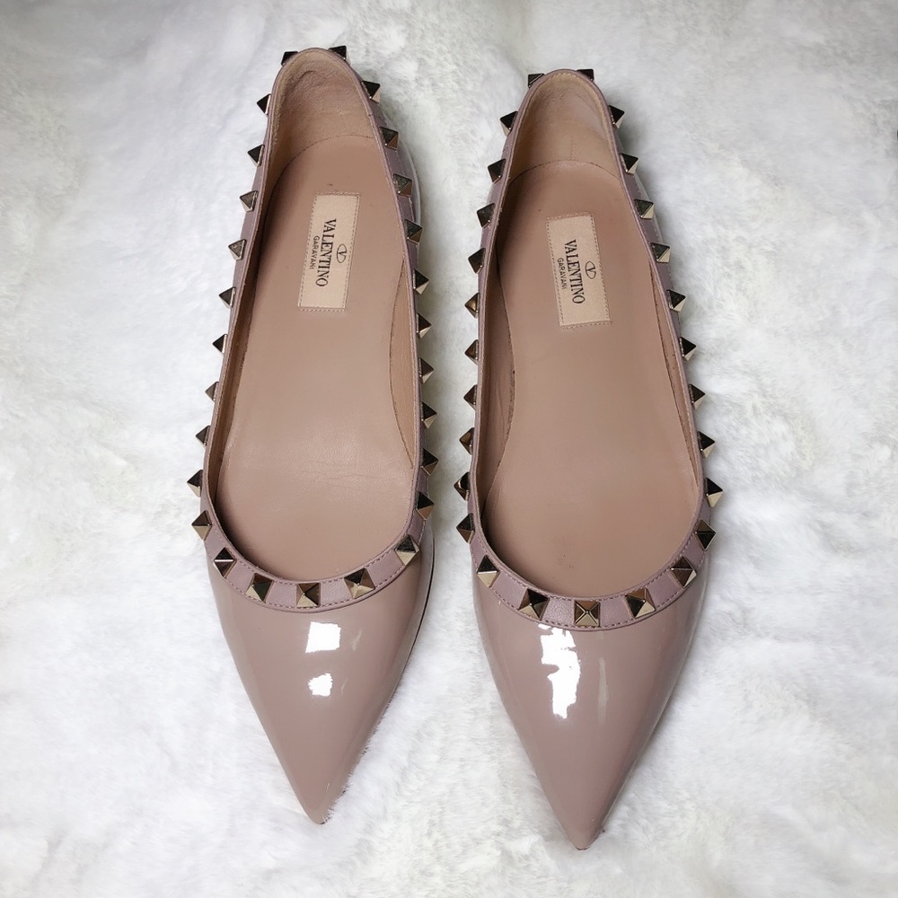 ❤️SOLD❤️Valentino rockstud balle flats nude 37.5